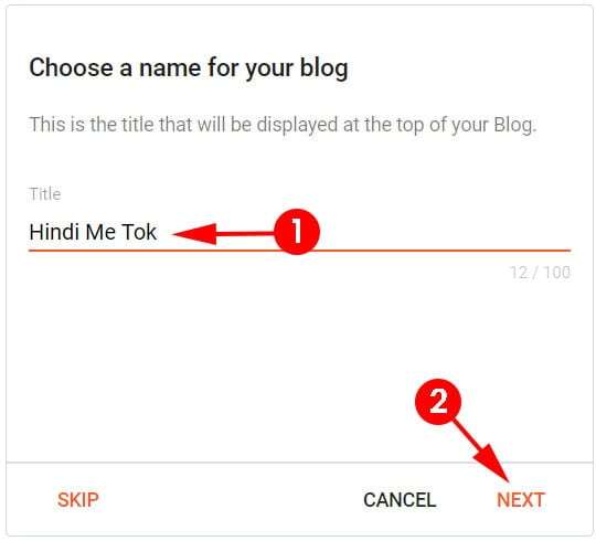 Choose a name for your blog hindi