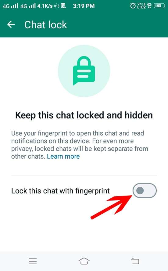 Lock this chat with fingerprint