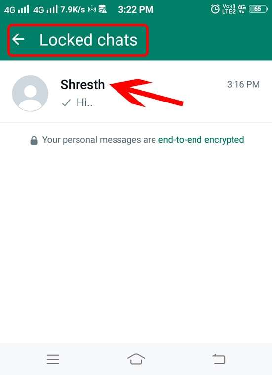 Open Whatsapp Locked Chat Folder
